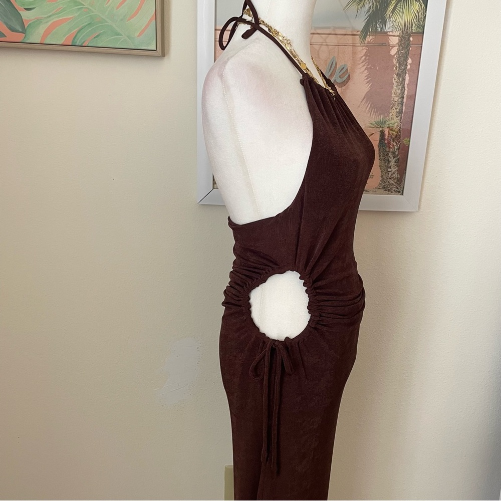 PEPPERMAYO Positano Nights Maxi Dress in Chocolate US 8 - Picture 9 of 10